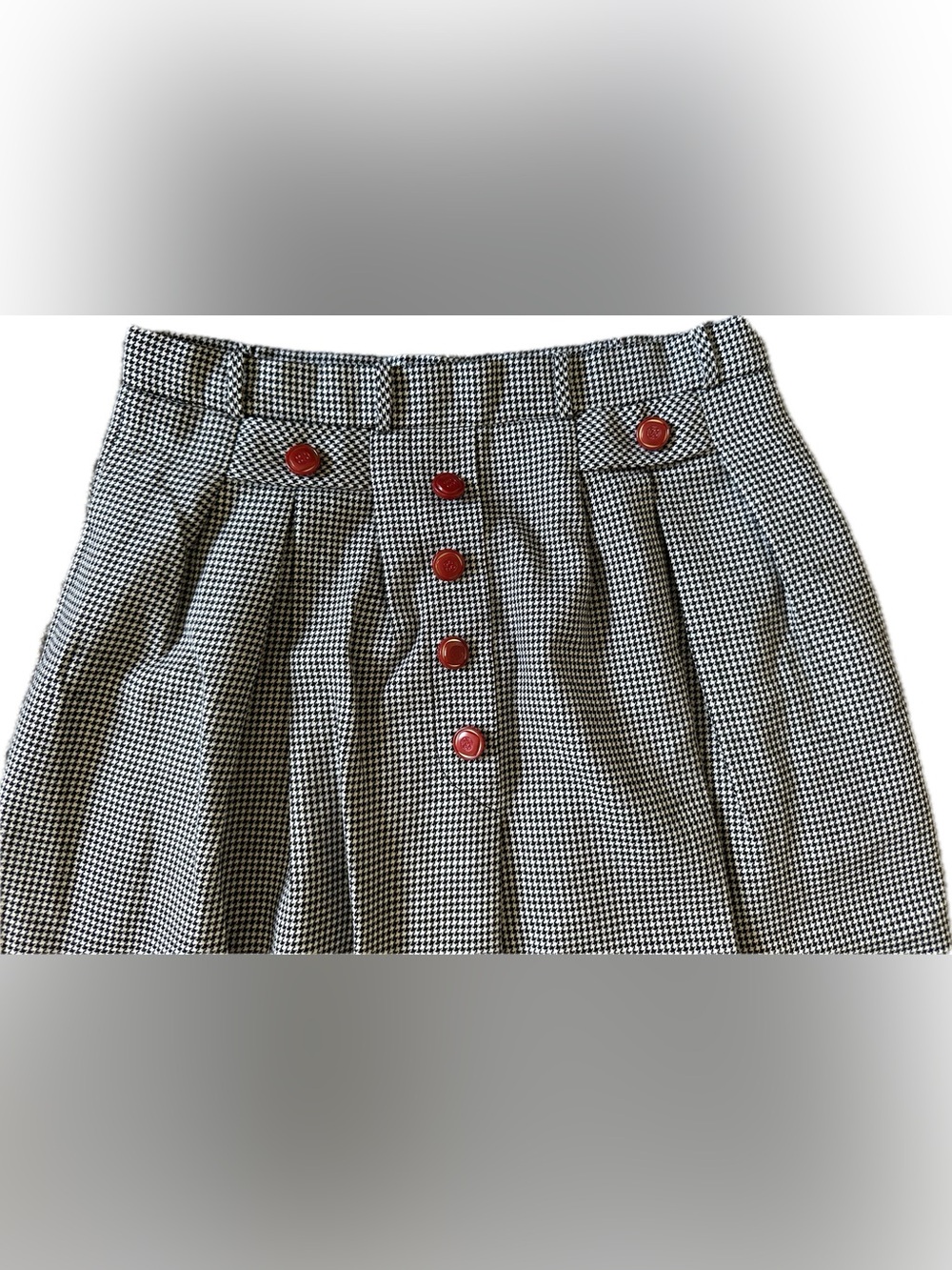 Vintage Houndstooth Pencil Skirt - Picture 2 of 6